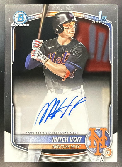 2025 Bowman Draft Mitch Voit #CPA-MV Chrome Auto 1st Prospect Mets
