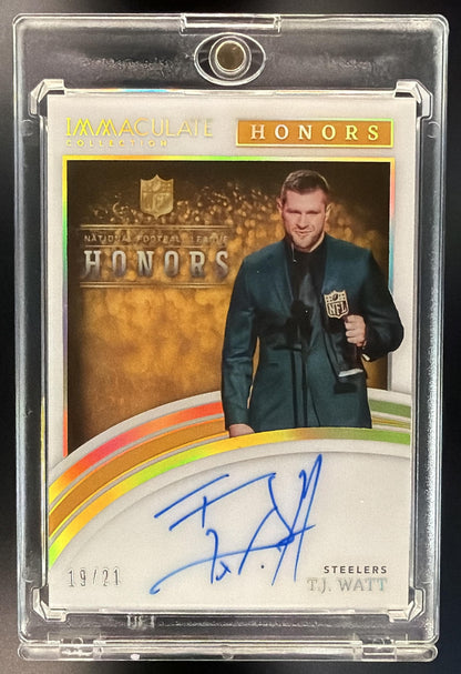 2022 Panini Immaculate Collection T.J. Watt #IHS-TJW Auto Honors /21