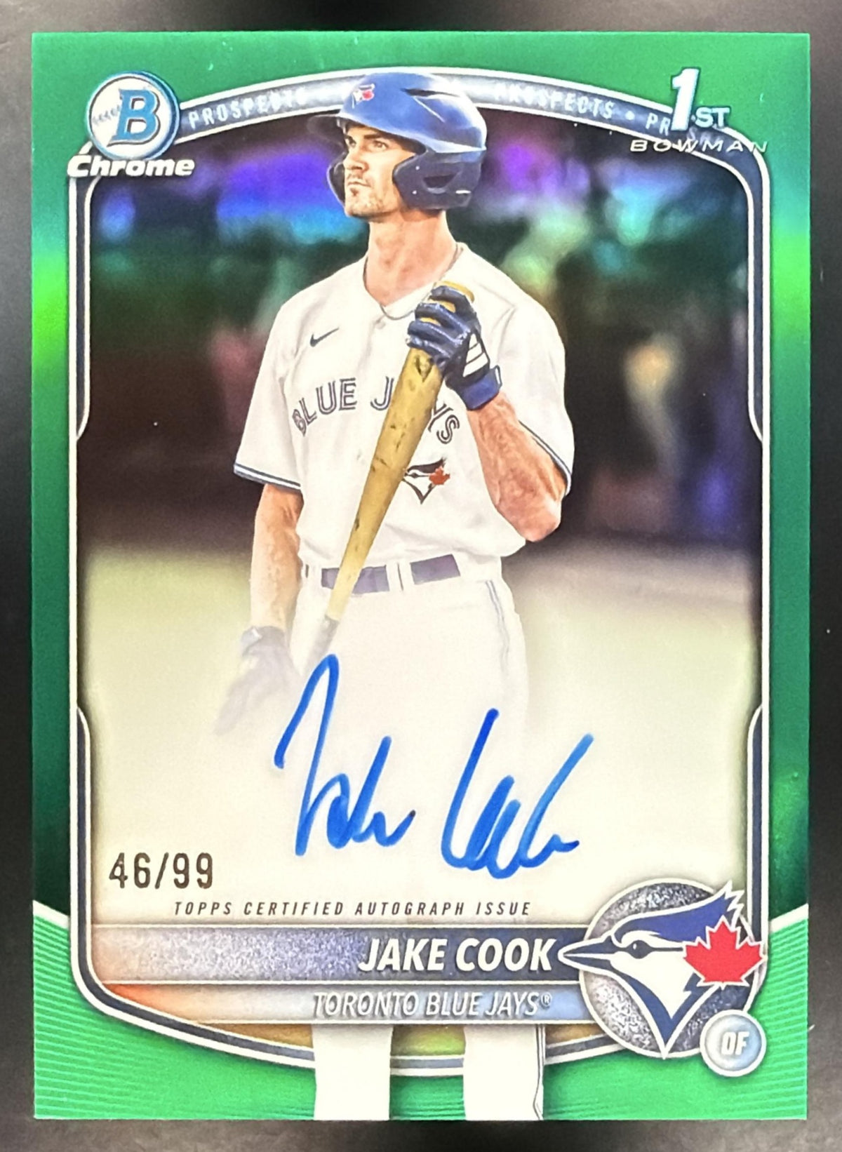 2025 Bowman Draft Jake Cook #CPA-JC Chrome Auto Green Refractor 46/99 1st Prospect