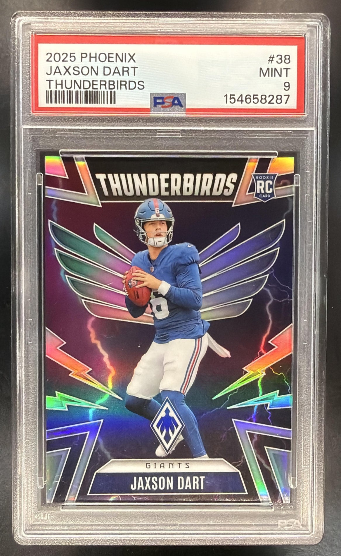 2025 Panini Phoenix Jaxson Dart #38 Thunderbirds RC PSA 9