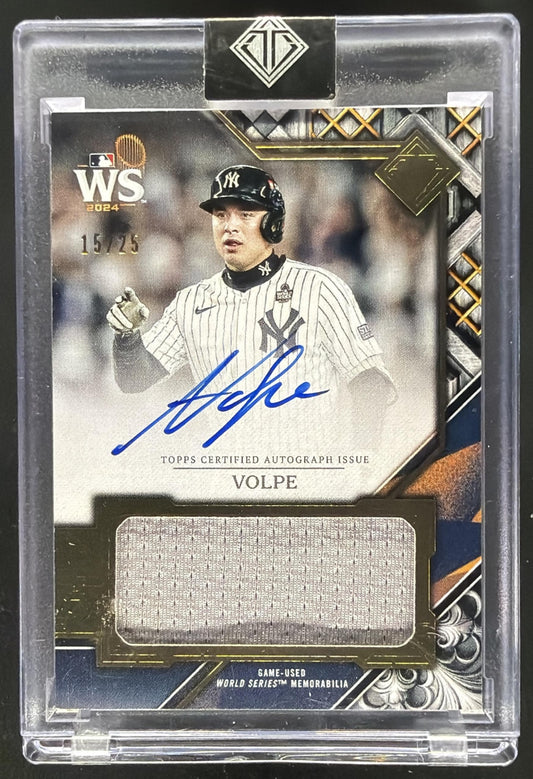 2025 Topps Transcendent Collection Anthony Volpe #WSAR-AV World Series Patch Auto /25