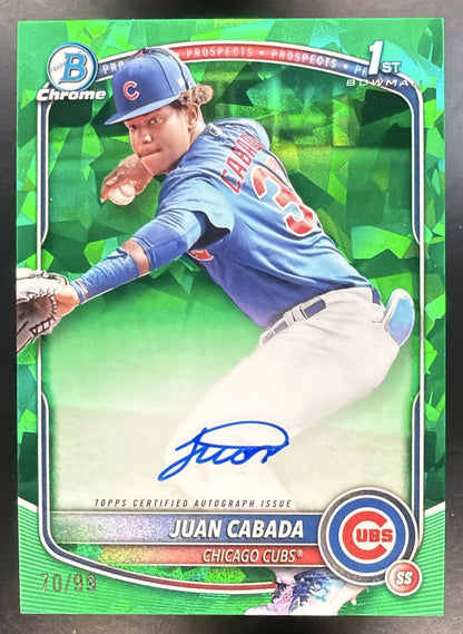 2025 Bowman Chrome Sapphire Juan Cabada #CPSA-JC Auto Green Refractor 70/99 1st