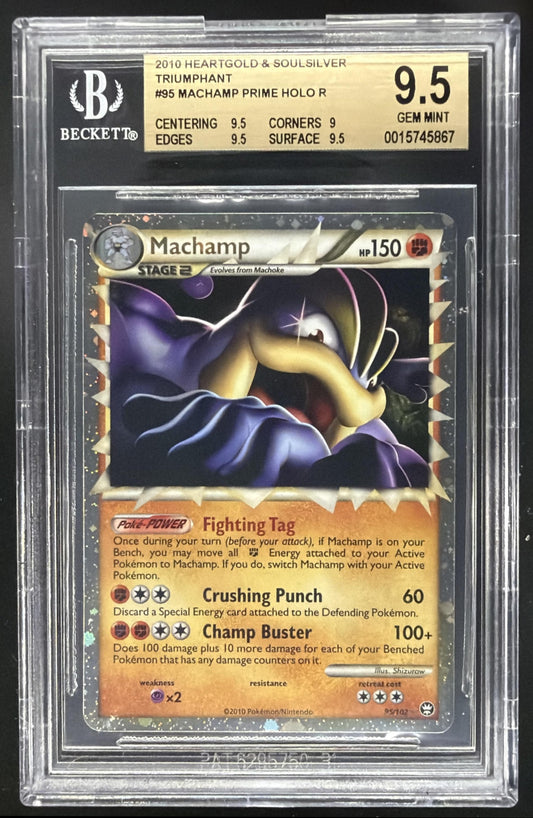 2010 Pokemon HeartGold & SoulSilver Triumphant Machamp #95/102 BGS 9.5