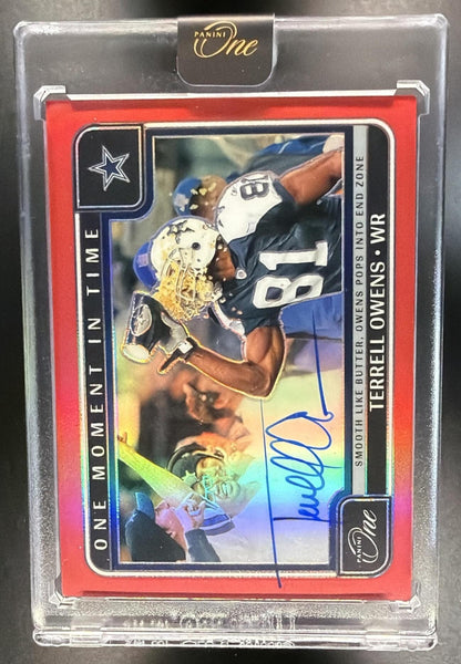 2024 Panini One Terrell Owens #386 Moment in Time Auto Red 17/60