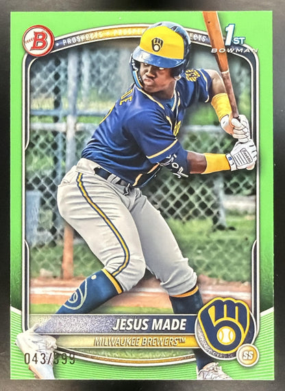 2025 Bowman Jesus Made #BP-66 Prospects Neon Green Border 43/399