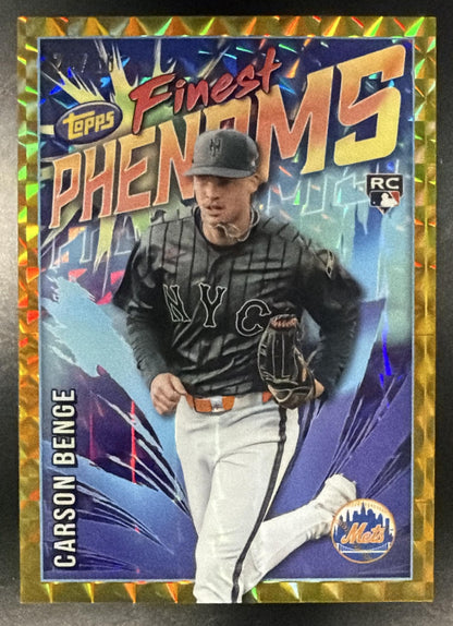 2026 Topps Finest Carson Benge #FF-20 Phenoms Gold Geometric Refractor 24/50 RC