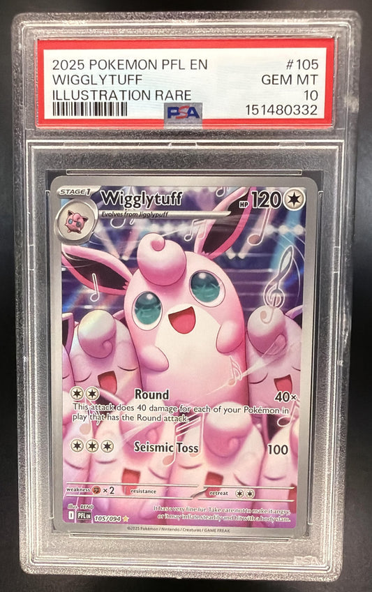2025 Pokemon Phantasmal Flames Wigglytuff 105/094 PSA 10