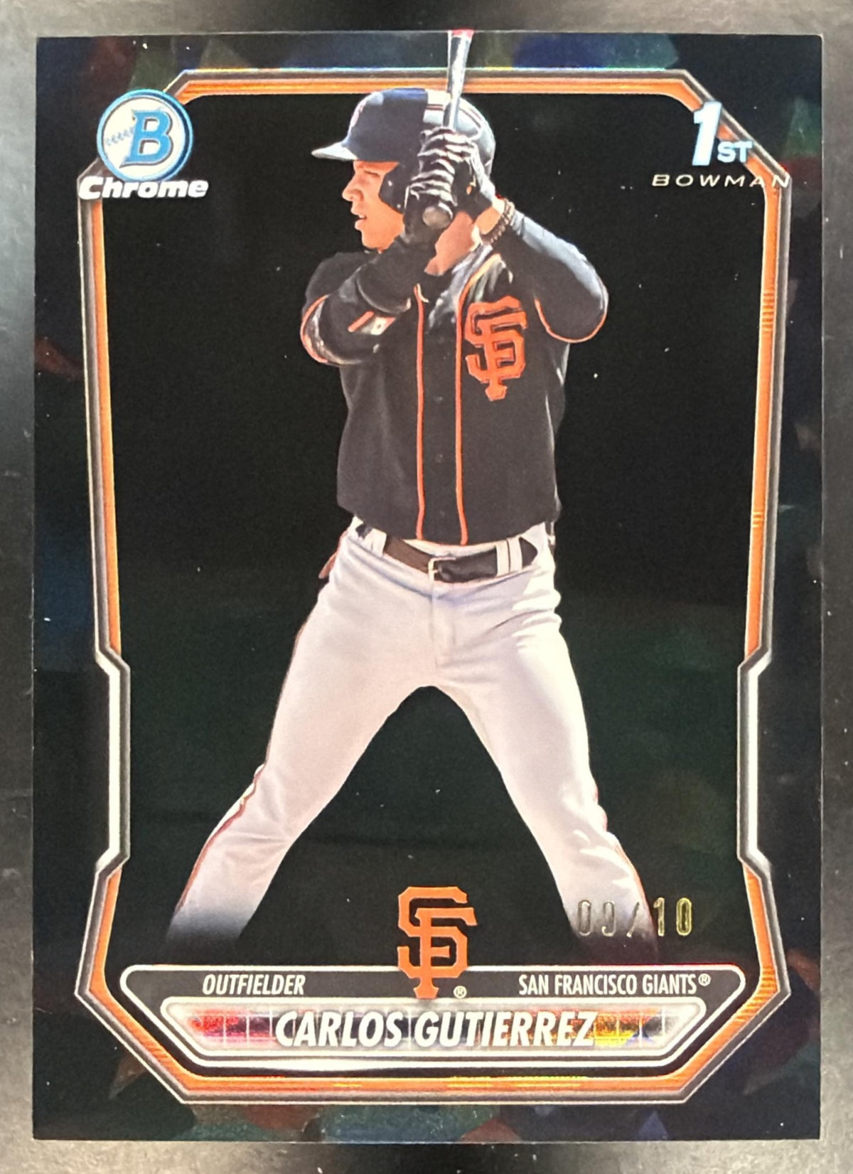 2026 Bowman Sapphire Carlos Gutierrez #BCP-14 Chrome Black Refractor 9/10 1st Prospect