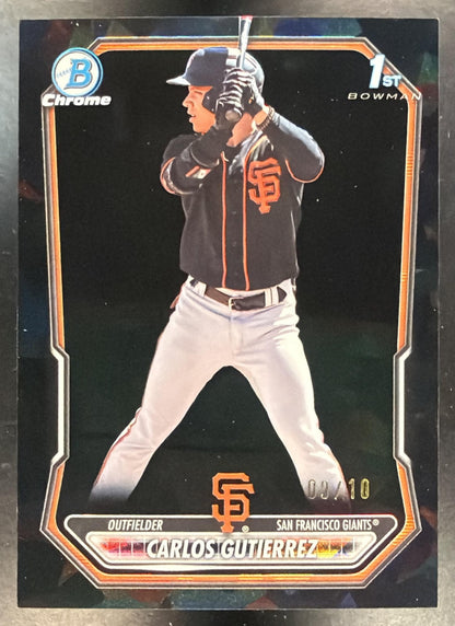 2026 Bowman Sapphire Carlos Gutierrez #BCP-14 Chrome Black Refractor 9/10 1st Prospect