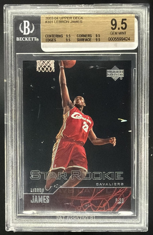 2003-04 Upper Deck LeBron James #301 RC BGS 9.5