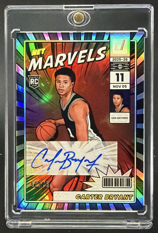 2025-26 Panini Donruss Carter Bryant #8 Auto Holo 50/75 RC
