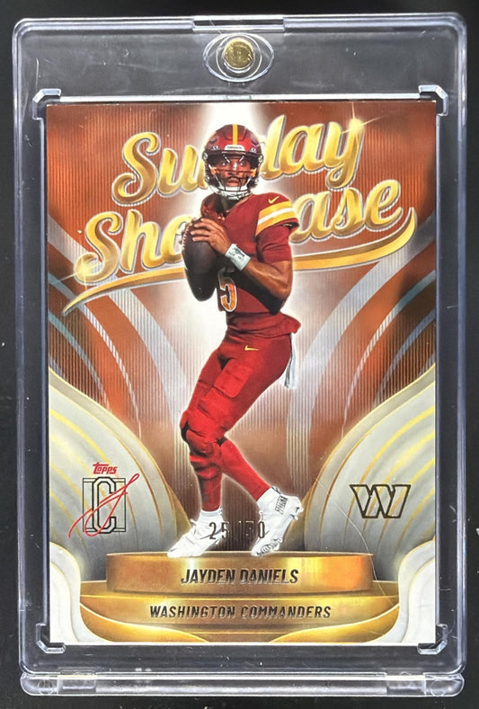 2025 Topps Signature Class Jayden Daniels #SS-6 Sunday Showcase Orange Foil /50