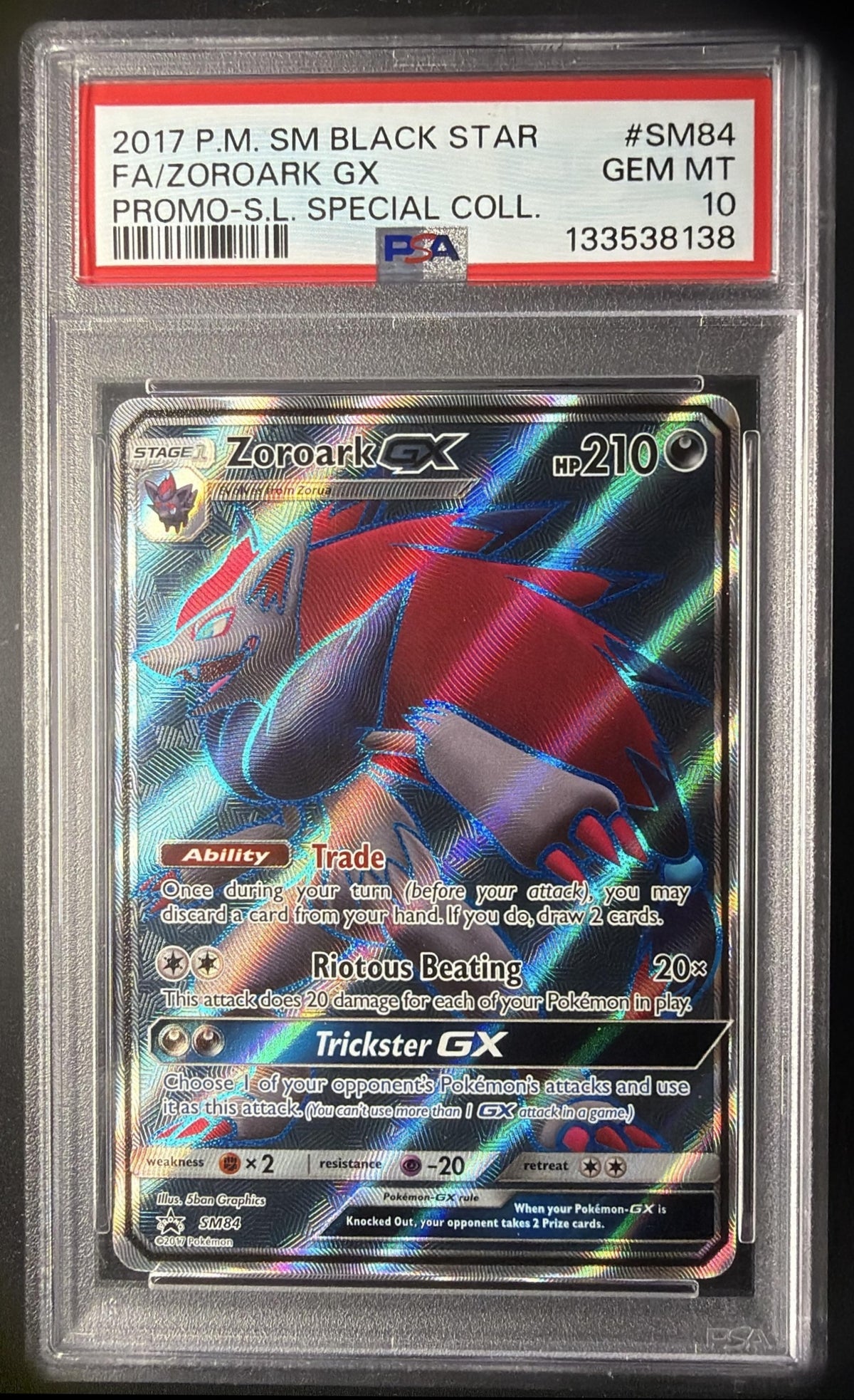 2016-19 Pokemon SM Black Star Promos Zoroark #SM84 PSA 10