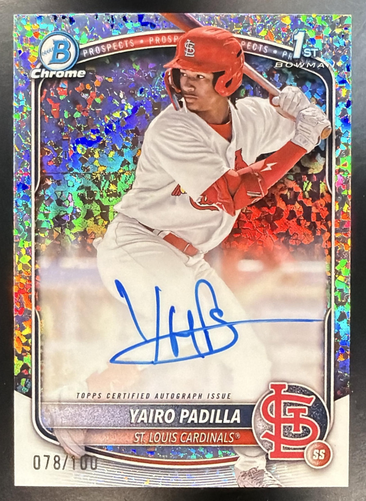 2025 Bowman Chrome Baseball Yairo Padilla #CPA-YP Auto Mini Diamond Refractor 078/100 1st