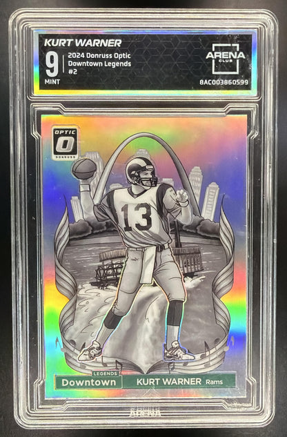 2024 Panini Donruss Optic Kurt Warner #2 Downtown Legends SSP Arena Club 9