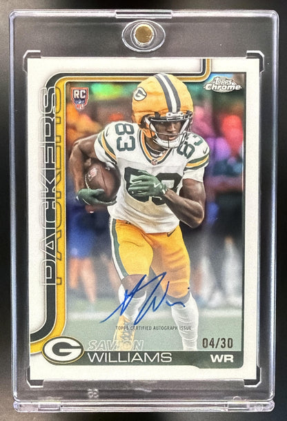 2025 Topps Chrome Savion Williams #RA-SW Auto White Refractor /30