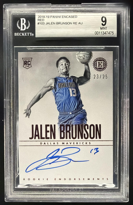 2018-19 Panini Encased Jalen Brunson #103 /25 RC Auto BGS 9