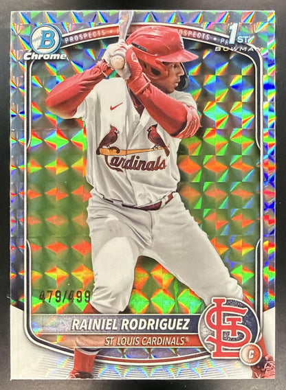 2025 Bowman Chrome Rainiel Rodriguez #BCP-200 Geometric Refractor 479/499 1st Prospect