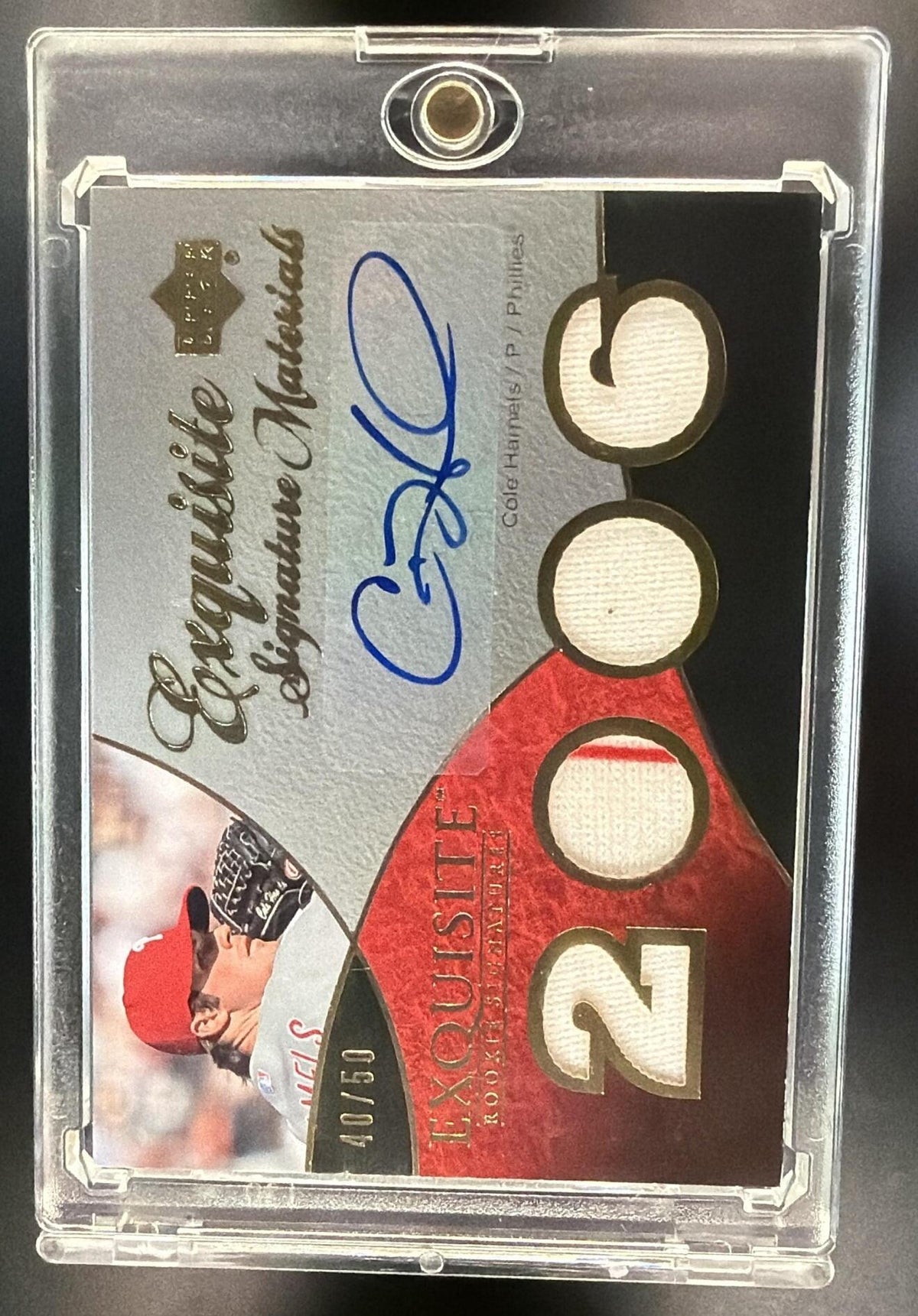 2007 Upper Deck Exquisite Collection Rookie Signatures Cole Hamels #ESM-CH /50 Patch Auto
