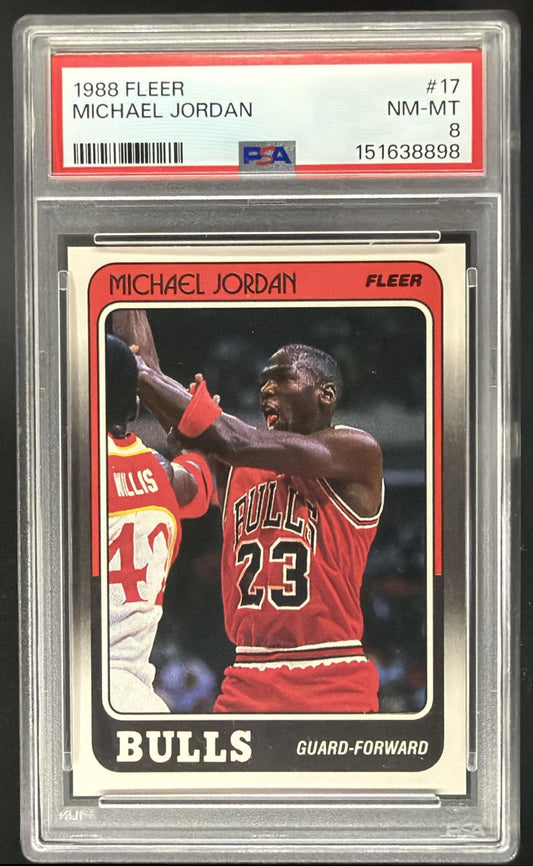 1988-89 Fleer Michael Jordan #17 PSA 8