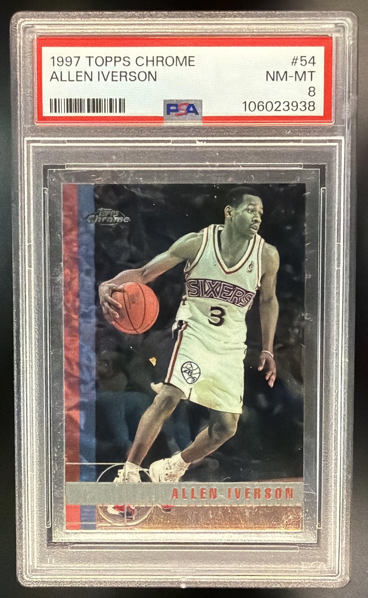 1997-98 Topps Chrome Allen Iverson #54 PSA 8