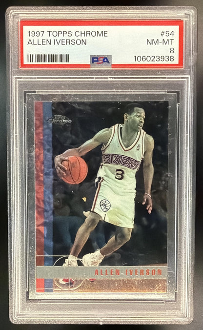 1997-98 Topps Chrome Allen Iverson #54 PSA 8