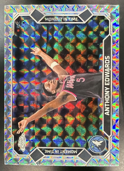 2025 Topps Chrome Update Anthony Edwards #MT-3 Moment In Time Geometric Refractor