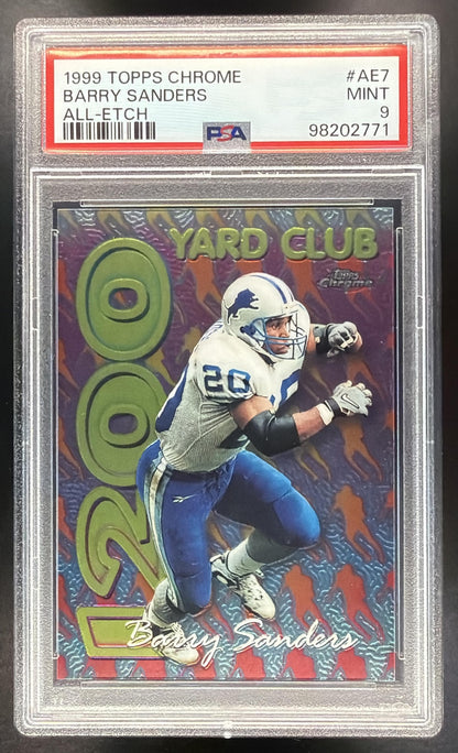1999 Topps Chrome Barry Sanders #AE7 All Etch PSA 9