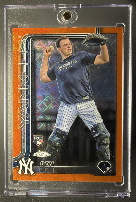 2025 Topps Chrome Ben Rice #139 Image Variation Orange /25 RC
