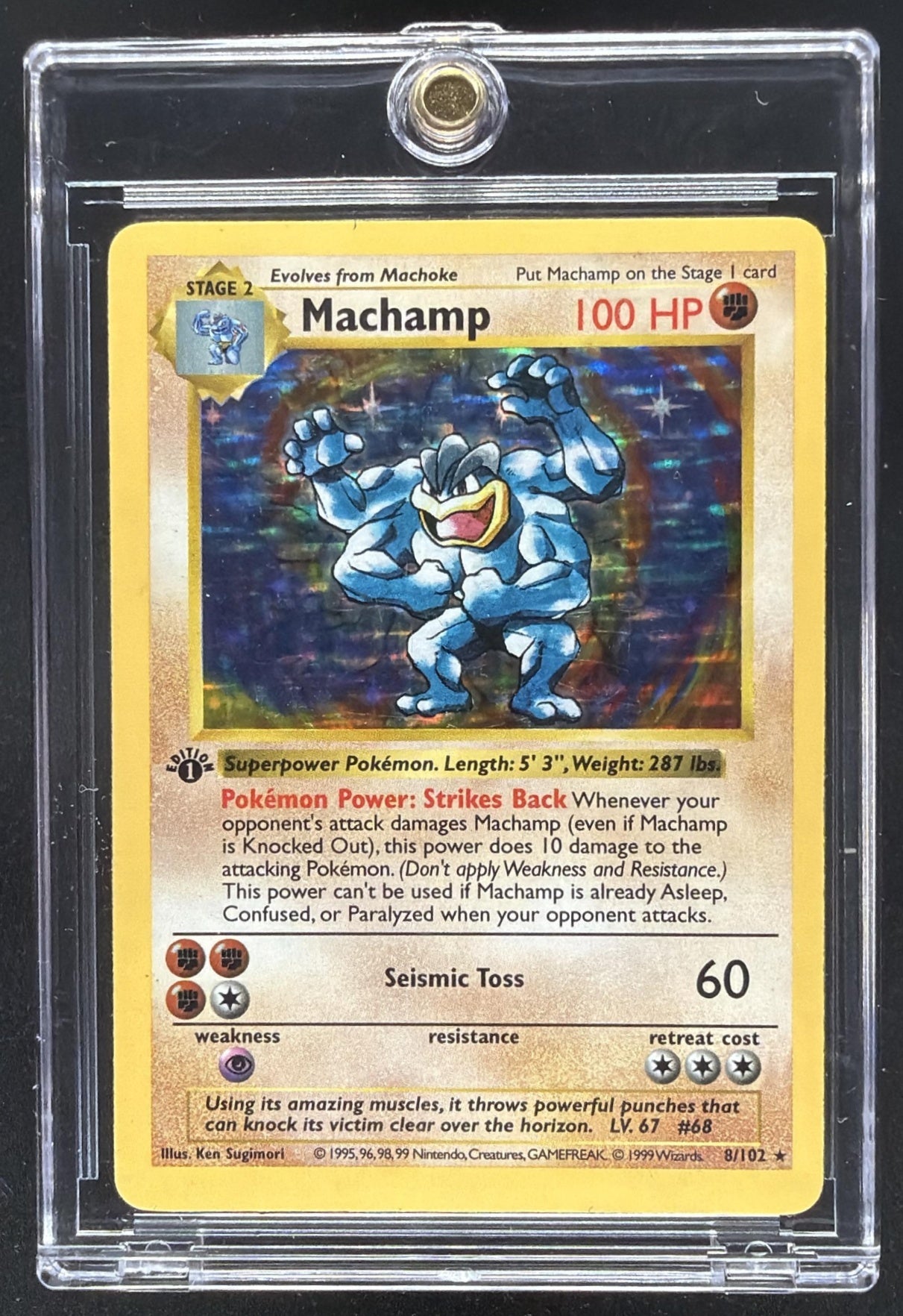 1999 Pokemon Unlimited Machamp #8/102 Set Rare Holo