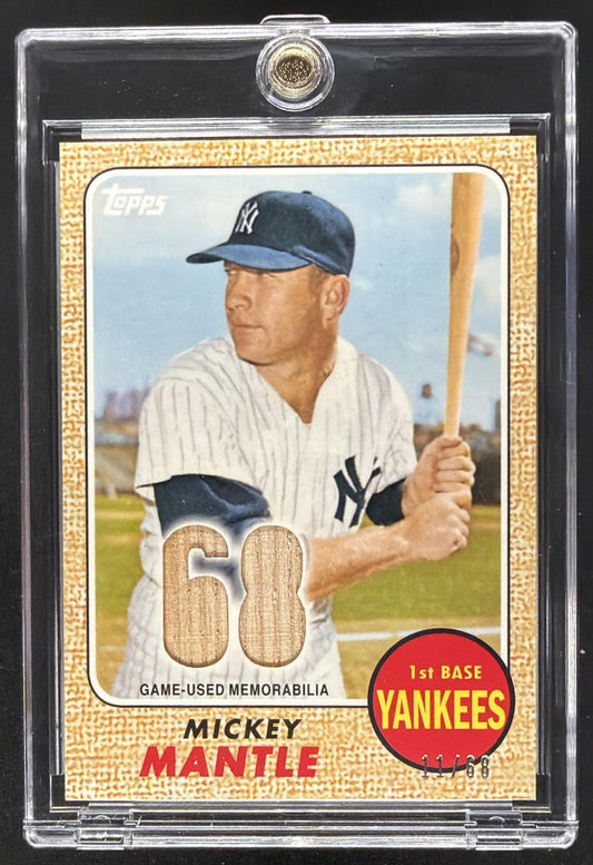 2012 Topps Mickey Mantle #RN-MM Retired Number Patches Bat /68