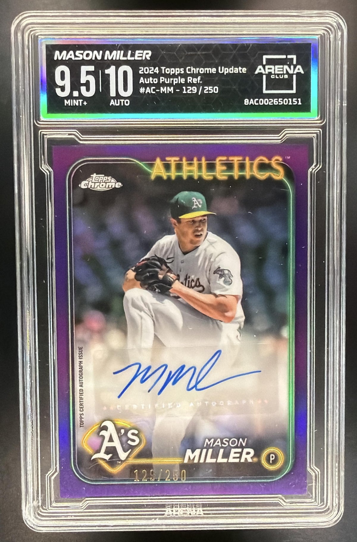 2024 Topps Chrome Update Mason Miller #AC-MM Auto Purple Refractor 129/250