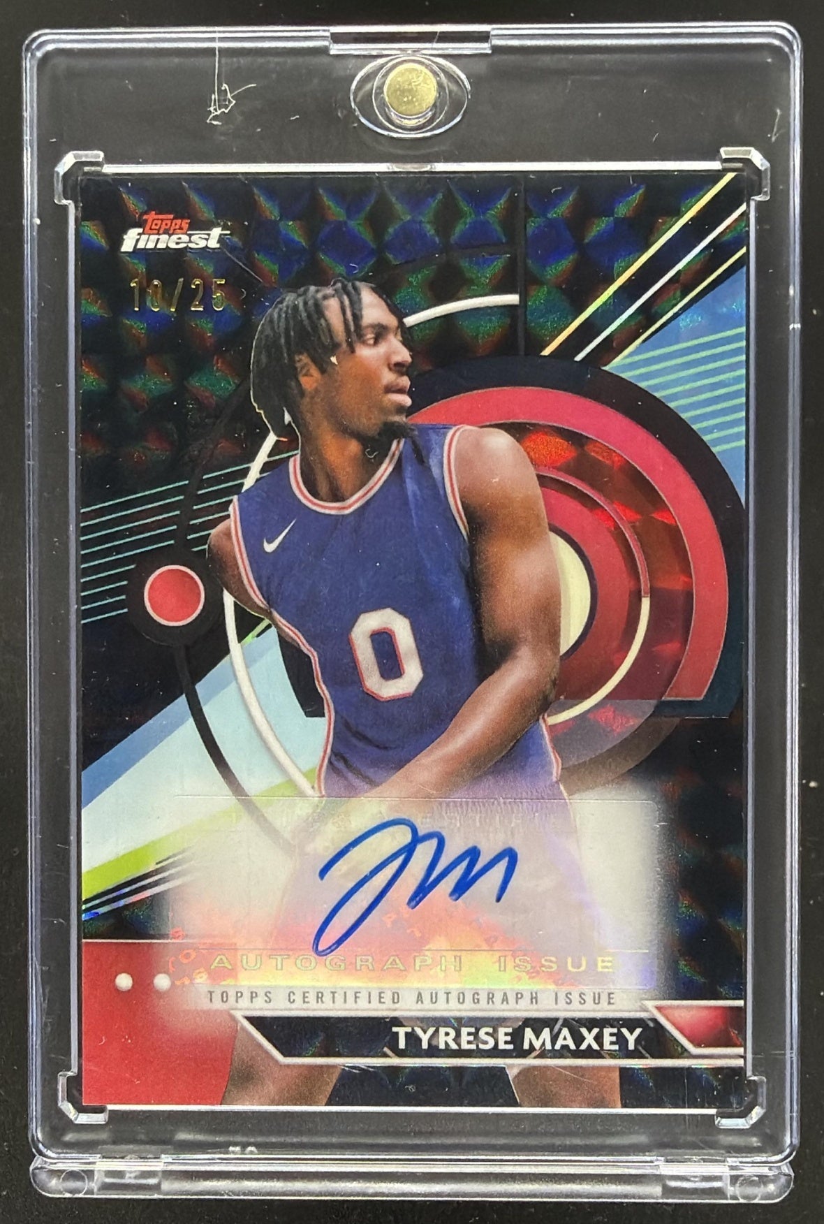 2023-24 Topps Finest Tyrese Maxey #FA-TM Auto Black Refractor 10/25