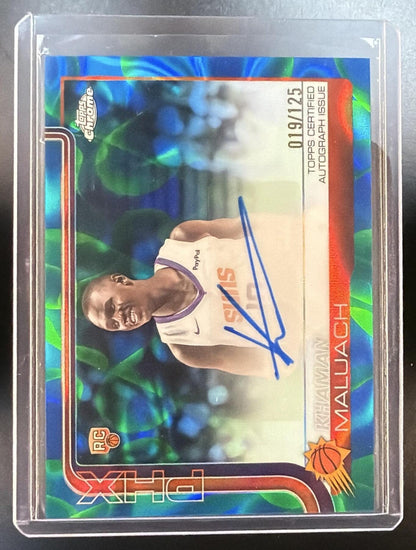 2025-26 Topps Chrome NBA Khaman Maluach #RA-KM Lava Lamp Blue/Green Auto 019/125 RC