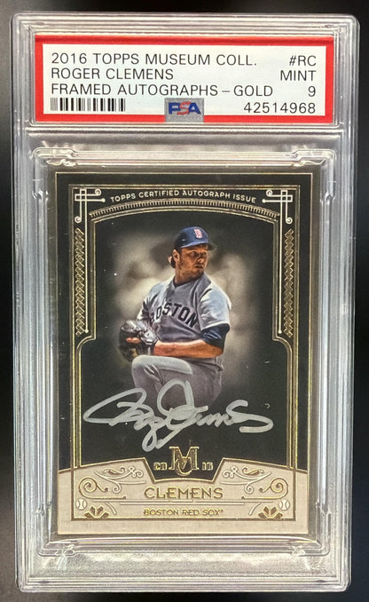 2016 Topps Museum Collection Roger Clemens #MCA-RC Auto Silver Ink /15 PSA 9