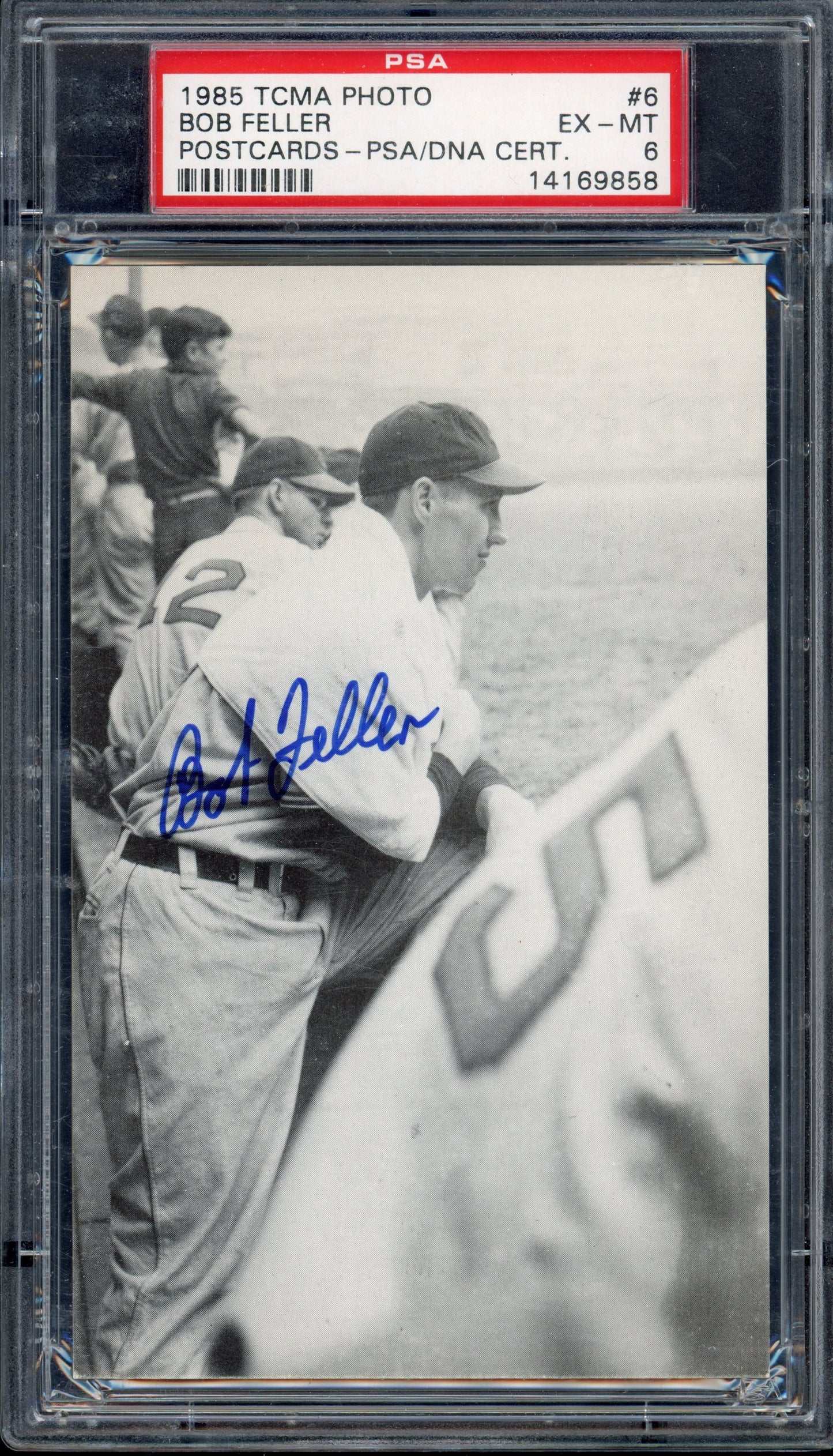1985 TCMA Bob Feller Photo Auto PSA 6 DNA