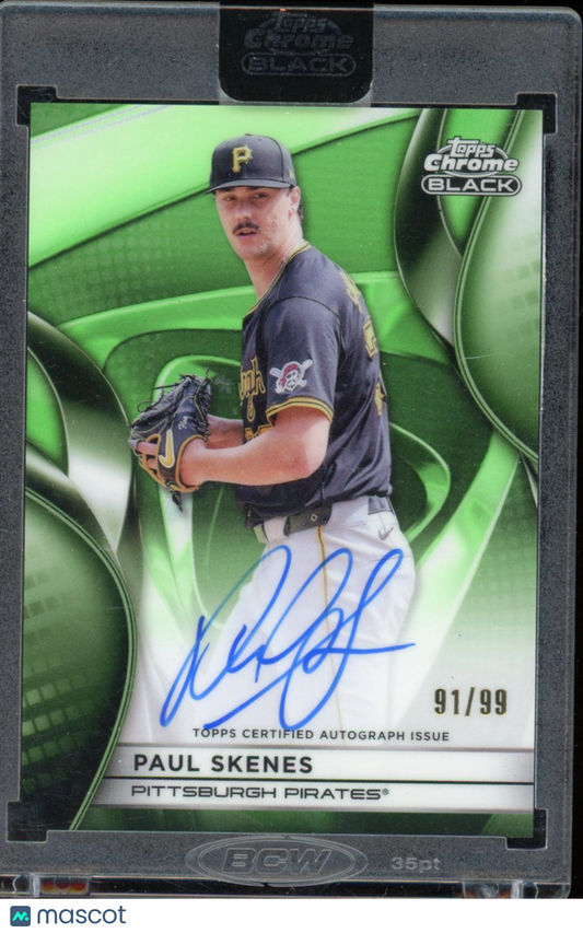 2025 Topps Chrome Black Paul Skenes Auto Green /99