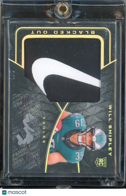 2024 Black Will Shipley Blacked Out Nike Swoosh Patch Auto /2 RC