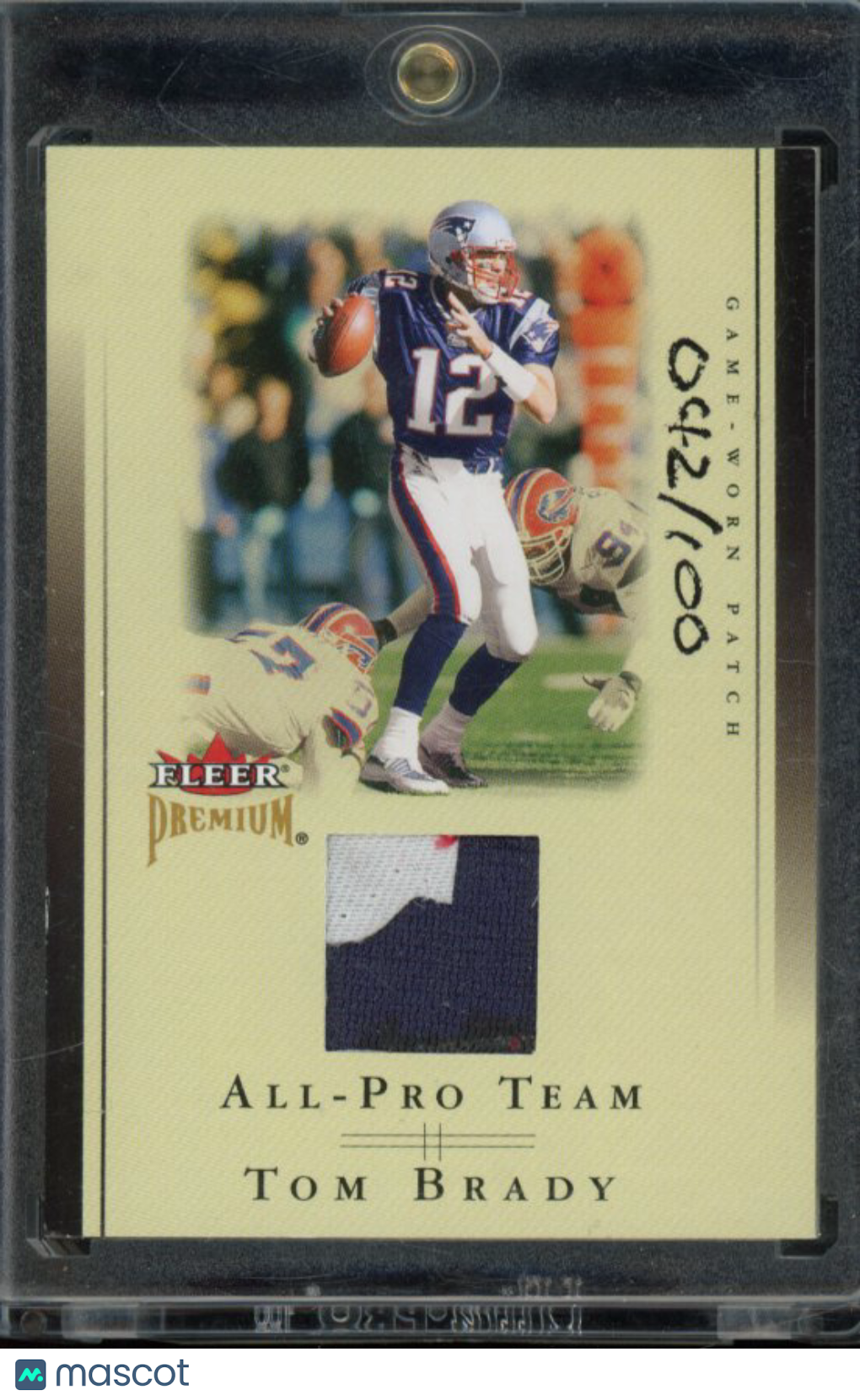 2002 Fleer Premium Tom Brady Game Worn /100