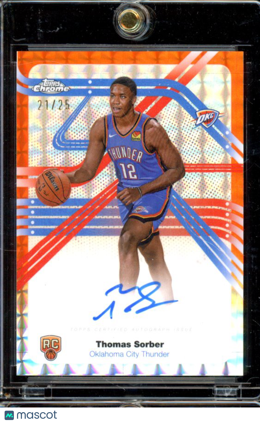 2025-26 Topps Chrome Thomas Sorber Orange Rookie Next Stop Auto /25