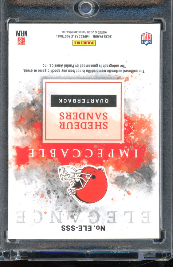 2025 Impeccable Shedeur Sanders Rookie Patch Auto /89