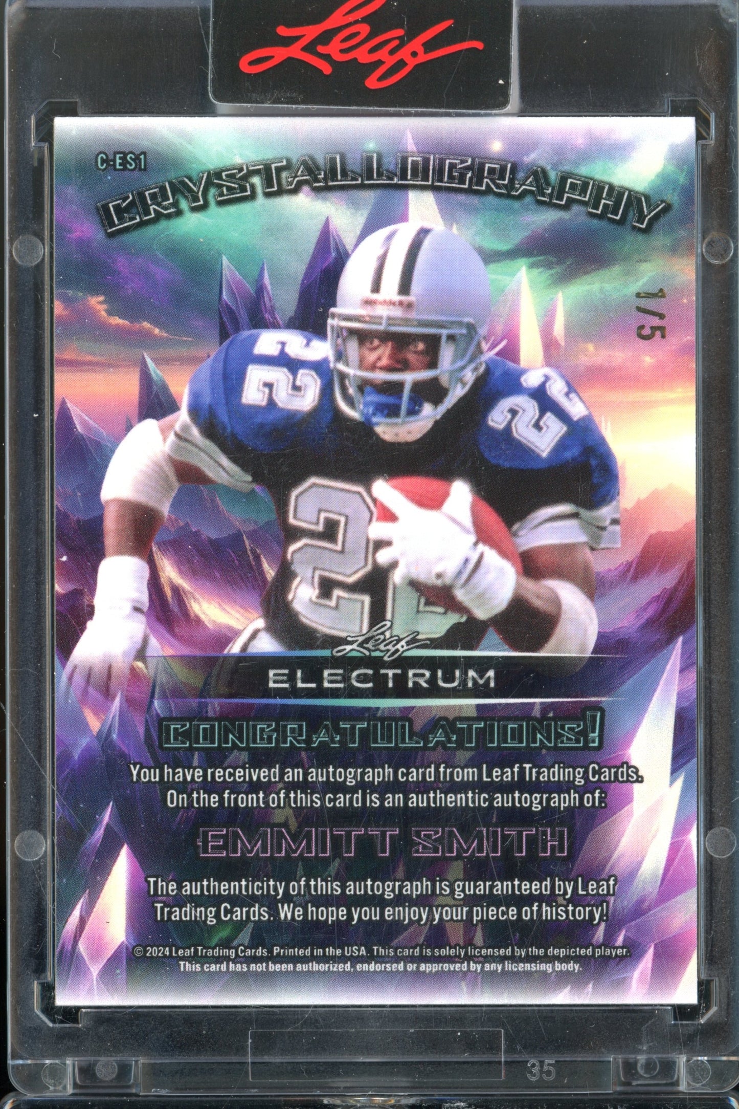 2024 Leaf Metal Electrum Emmitt Smith Auto /5