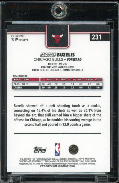 2025-26 Topps Chrome Matas Buzelis Orange Geometric /25