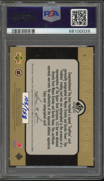 1997-98 Sp Authentic Wayne Gretzky Howe Tradition Auto /158 PSA 7
