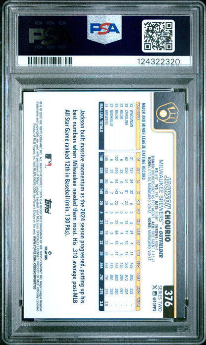 2025 Topps Jackson Chourio True Photo Rookie PSA 9