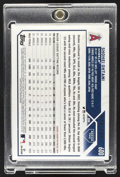 2023 Topps Shohei Ohtani #600 Orange Foil 20/299