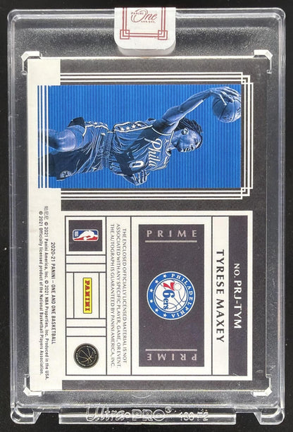 2020 Panini One and One Tyrese Maxey #PRJ-TYM Prime Rookie Jersey Auto /99 RC