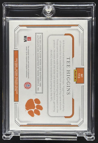 2020 Panini National Treasures Tee Higgins Rookie Patch Auto /10 Clemson