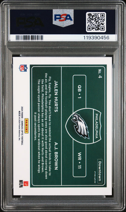 2024 Optic Jalen Hurts AJ Brown Dual Downtown PSA 10