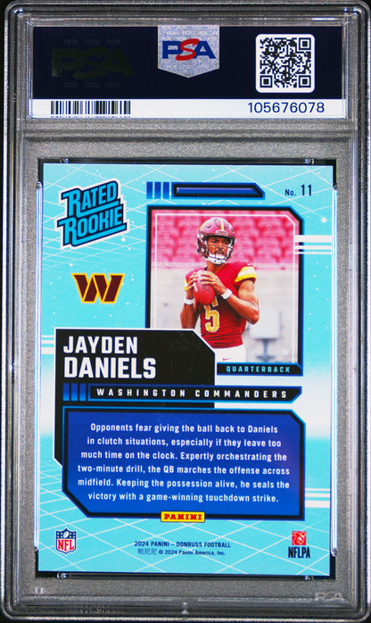 2024 Donruss Jayden Daniels Rated Rookies Retro PSA 10 RC